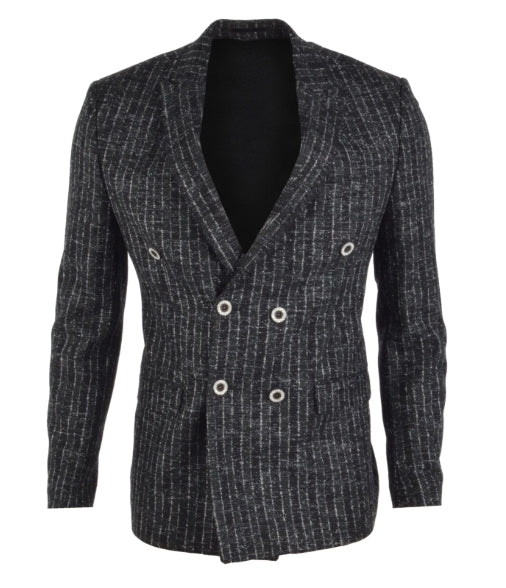 Spazio Double Bressted Wool Blazer | Black