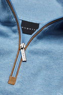 Bugatti 1/4 Zip Sweater, Sky Blue - Caswell's Fine Menswear