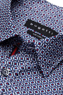 Bugatti Shirt Long Sleeve | Navy/Red - Caswell's Fine Menswear