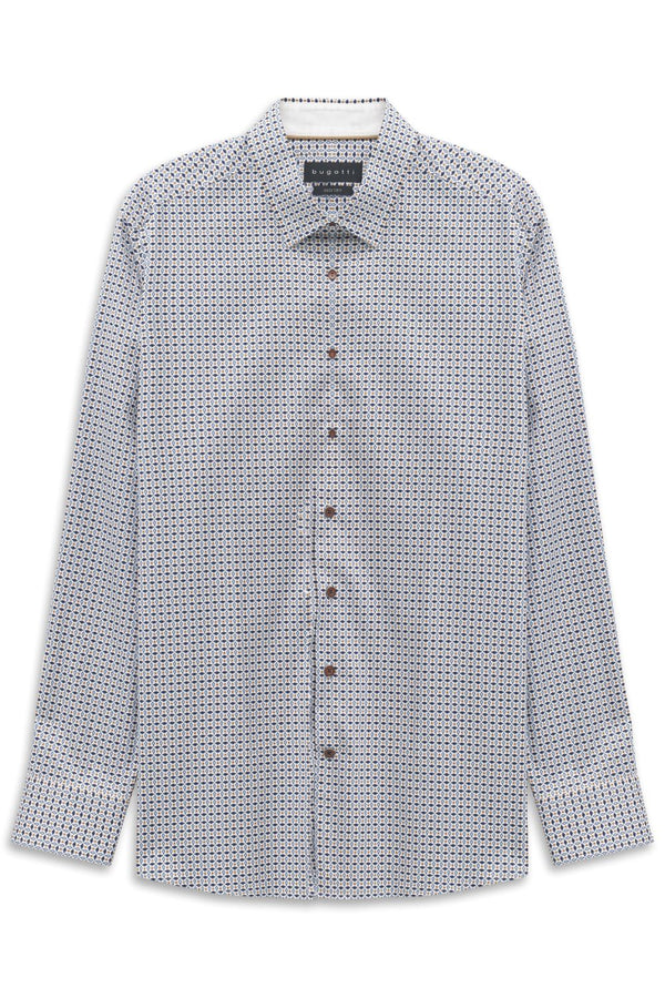 Bugatti Shirt Long Sleeve | White/Navy