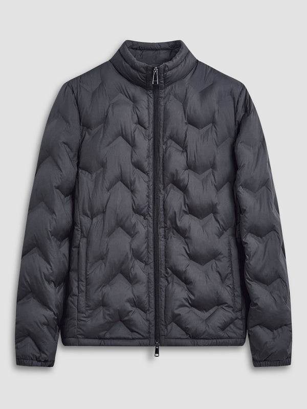Bugatchi Chevron Quilted Jacket | Black - Caswell's Fine Menswear