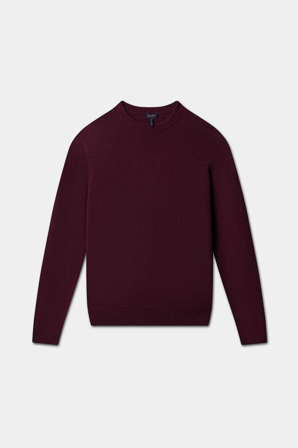 Good Man Cashmere Crew Neck Sweater, Wine - Caswell's Fine Menswear