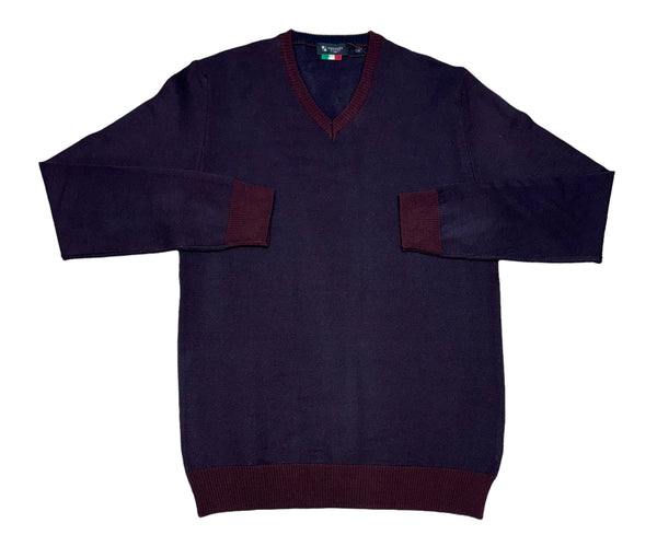 Modango Sweater V-Neck | Burgandy - Caswell's Fine Menswear