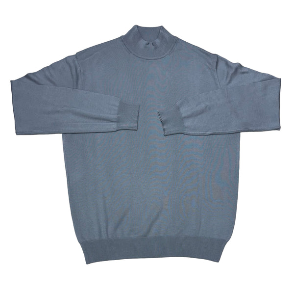 Modango Italian Made Mock Sweater | Light Grey - Caswell's Fine Menswear