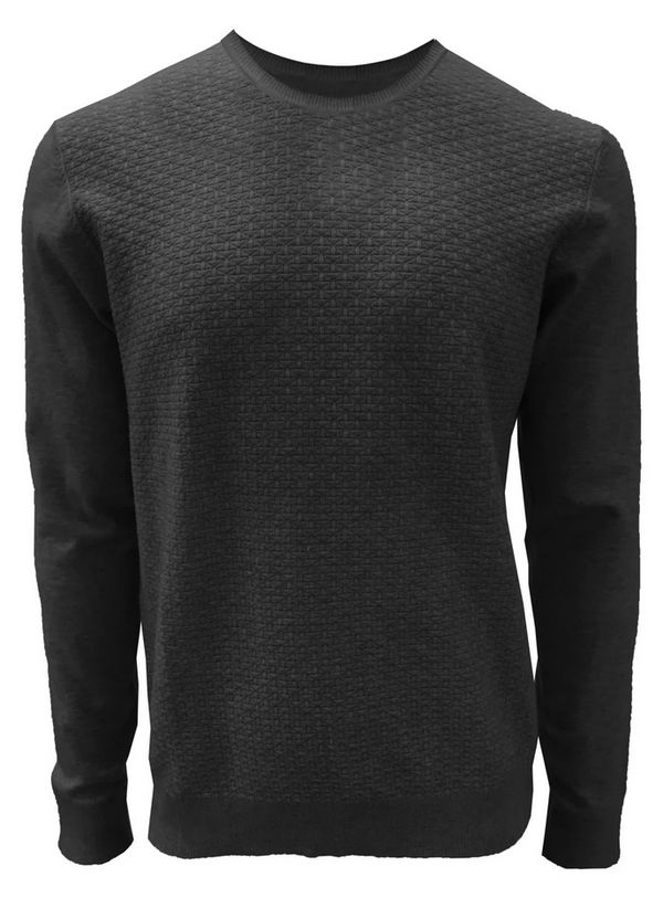 Point Zero Logan Crew Neck Sweater | Charcoal - Caswell's Fine Menswear