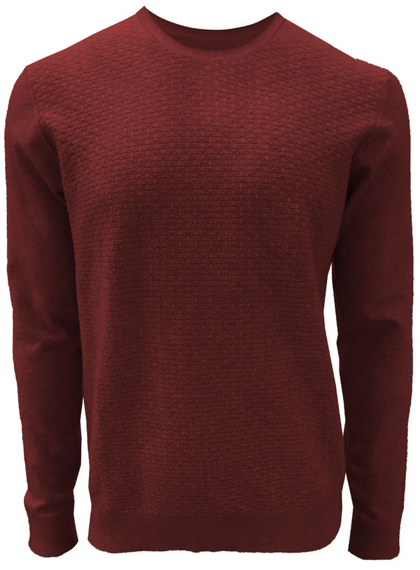 Point Zero Logan Crew Neck Sweater | Crimson - Caswell's Fine Menswear