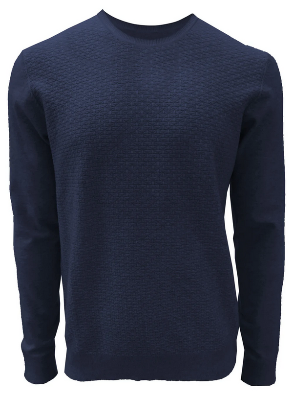 Point Zero Logan Crew Neck Sweater | Navy - Caswell's Fine Menswear