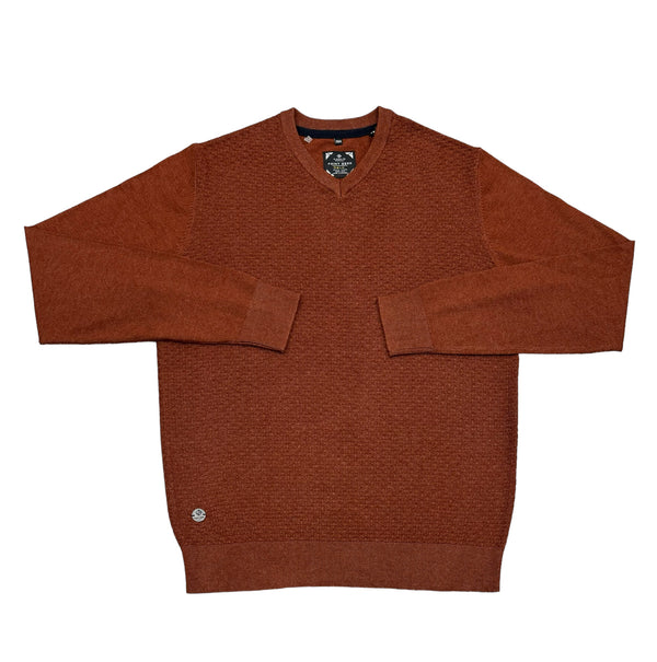 Point Zero Lemin V-Neck Sweater | Paprika - Caswell's Fine Menswear