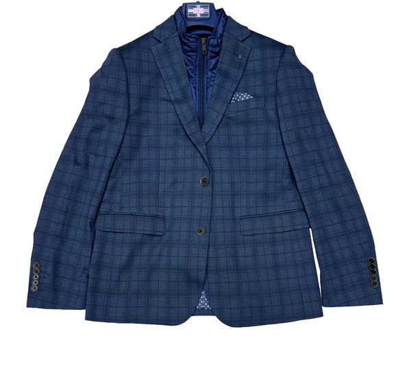 Soul of London Blazer with Removable Collar | Navy - Caswell's Fine Menswear