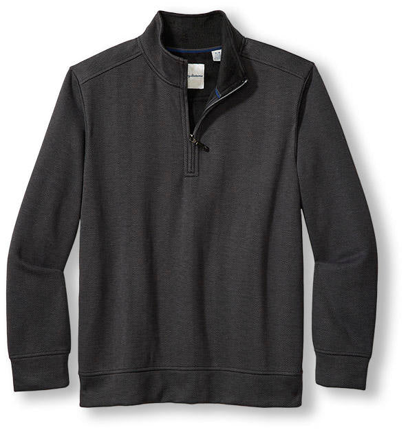 Tommy Bahama Half Zip New Castle, Coal - Caswell's Fine Menswear