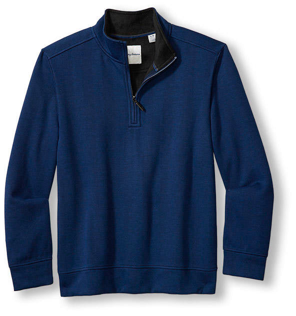 Tommy Bahama Half Zip New Castle, Ocean Deep - Caswell's Fine Menswear
