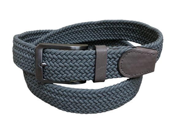 Woven Stretch Belt, Grey - Caswell's Fine Menswear