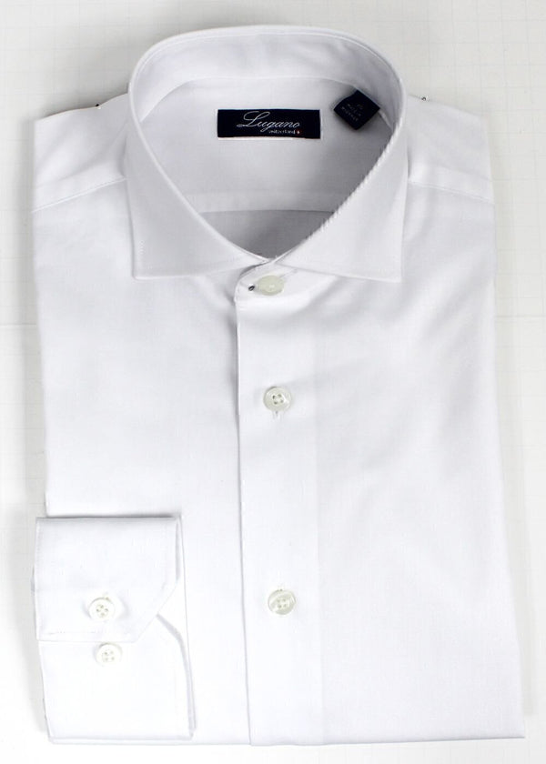 LUGANO SLIM FIT DRESS SHIRT IN ECRU - Caswell's Fine Menswear