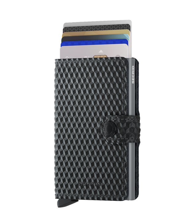 Mini Wallet Cubic, Black/Titanium - Caswell's Fine Menswear