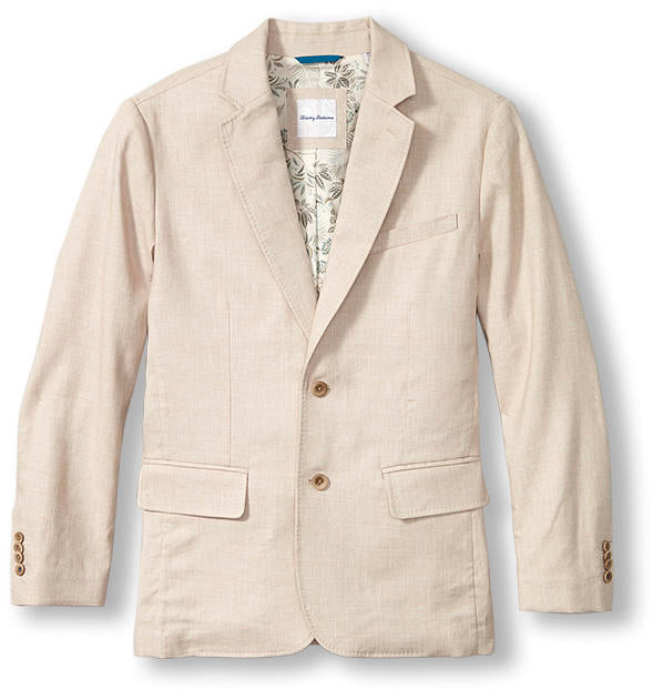 Lahaina Bay Linen Blazer, Stone Khaki - Caswell's Fine Menswear