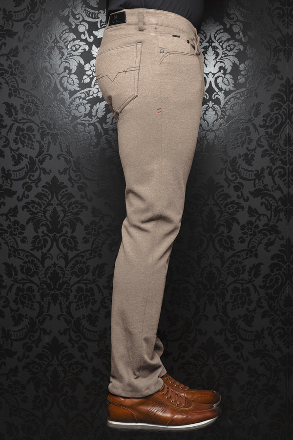 AU NOIR LUXURY PANT STRETCH WINCHESTER BEIGE - Caswell's Fine Menswear