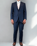 Paul Betenly Modern Fit Suit Separate Jacket | Birds Eye Blue - Caswell's Fine Menswear