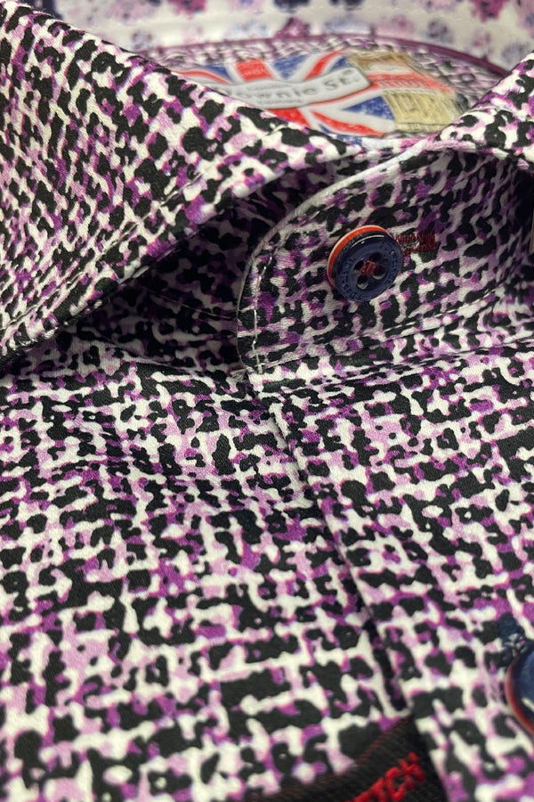 7 Downie Street Shirt Long Sleeve, Purple - Caswell's Fine Menswear