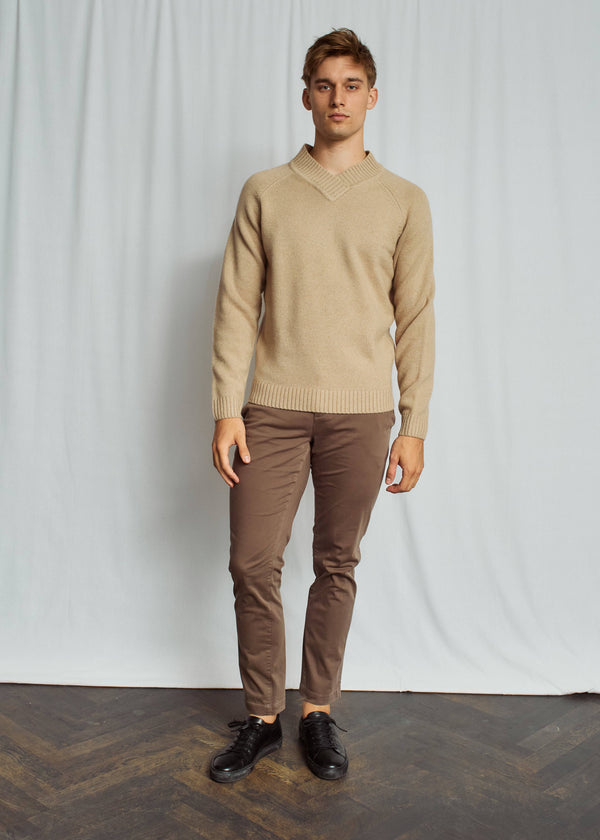 Bruun & Stengade Sweater V | Sand - Caswell's Fine Menswear