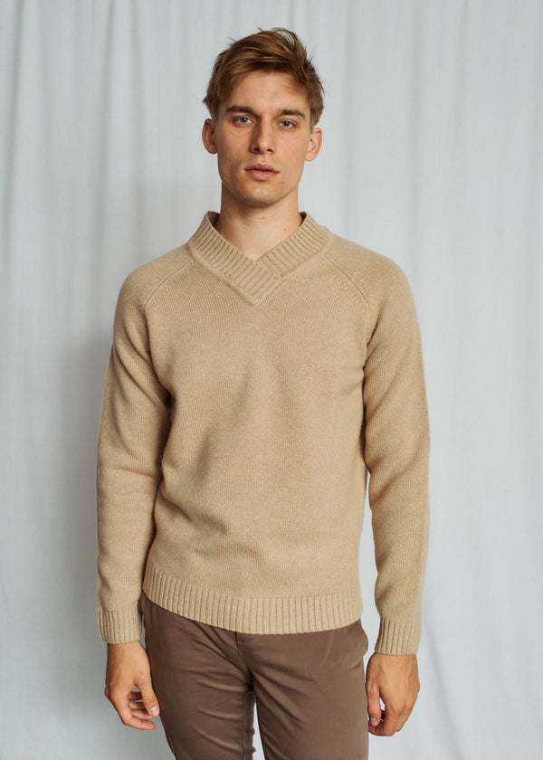 Bruun & Stengade Sweater V | Sand - Caswell's Fine Menswear