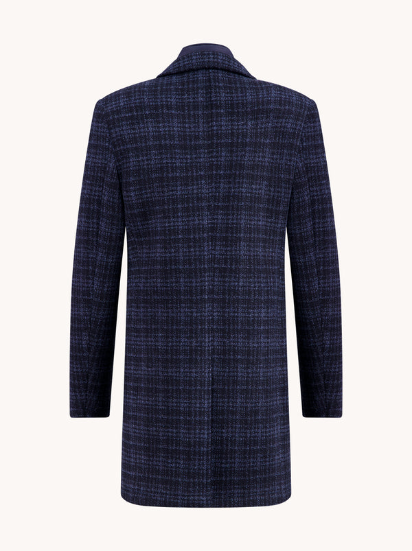 A Fish Named Fred Overcoat | Navy Check