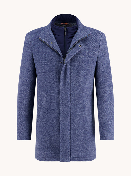 A Fish Named Fred Funnel Coat | Classic Blue