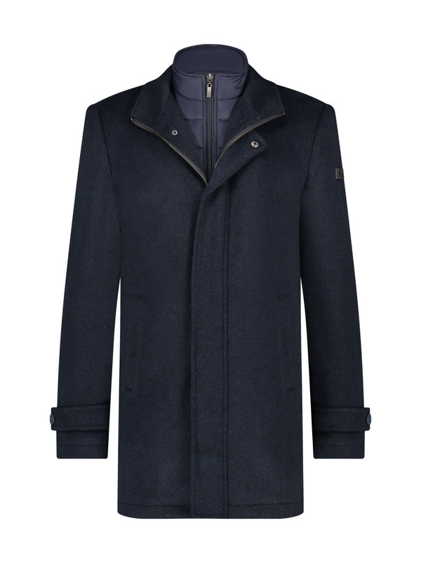 A Fish Named Fred Funnel Coat | Navy