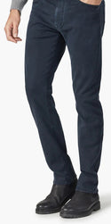 34 Heritage Cool Tapered Leg Pants in Navy Brushed Twill - Caswell's Fine Menswear