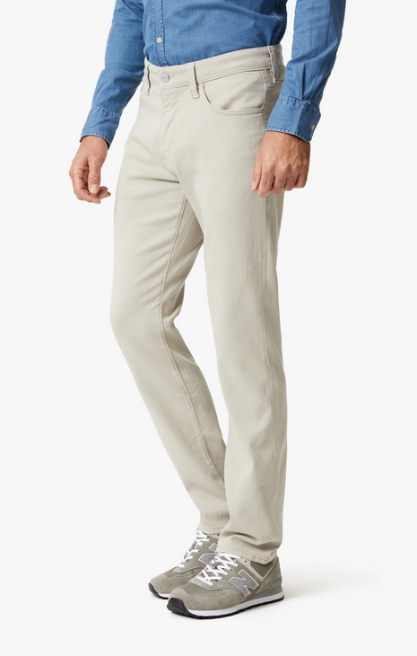 34 Heritage Courage Straight Leg Pants In Oyster Herringbone - Caswell's Fine Menswear