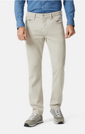 34 Heritage Courage Straight Leg Pants In Oyster Herringbone - Caswell's Fine Menswear