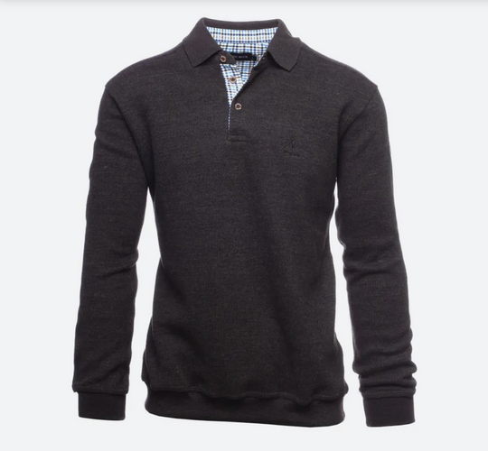 Ethnic Blue SIGNATURE Polo Sweater Soft Touch | Charcoal
