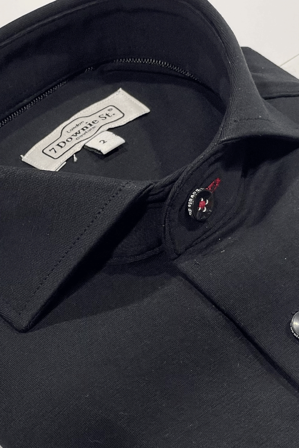 7 Downie Street Long Sleeve Shirt, Black - Caswell's Fine Menswear