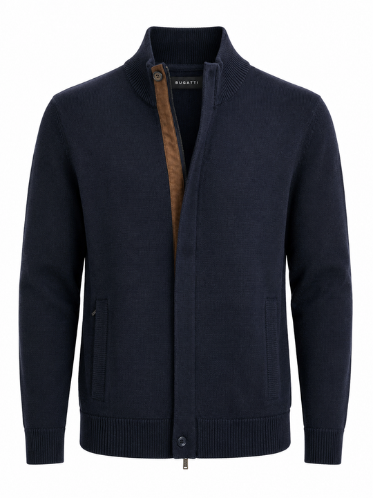 Bugatti Full Zip Sweater | Navy