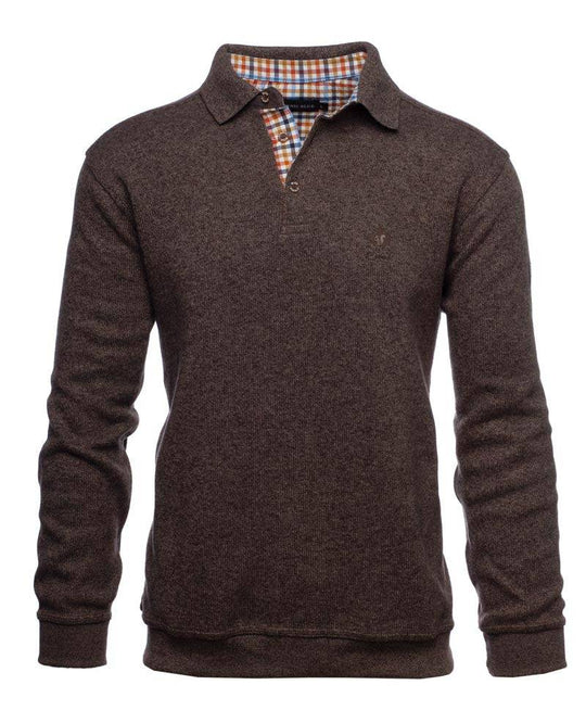 Ethnic Blue SIGNATURE Polo Sweater Soft Touch | Mottled Brown