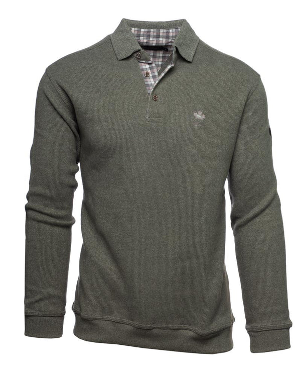 Ethnic Blue Polo Sweater, Green - Caswell's Fine Menswear