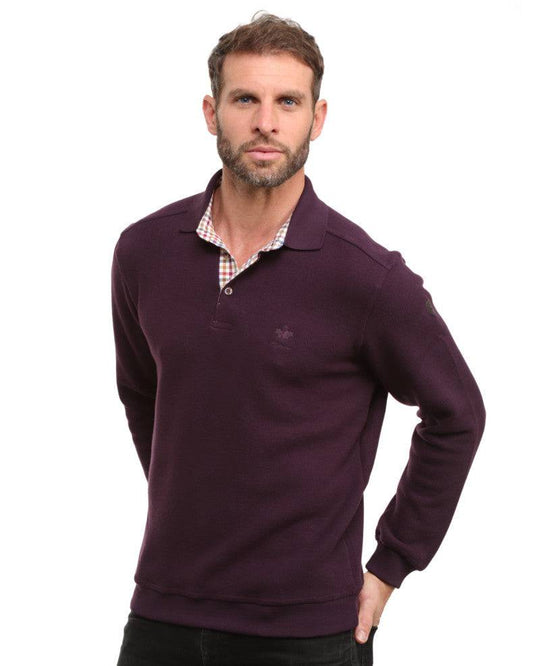 Ethnic Blue SIGNATURE Polo Sweater Soft Touch | Eggplant