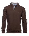 Ethnic Blue Polo Sweater Soft Touch | Milky Coffee - Caswell's Fine Menswear