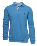 Ethnic Blue Polo Sweater Soft Touch | Light Blue - Caswell's Fine Menswear