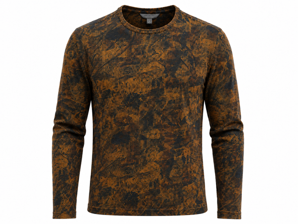 John Varvatos Parson Printed Textured Crew | Toffee