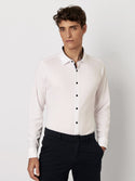 Desoto Chemise Kent avec bordures contrastées | Blanc