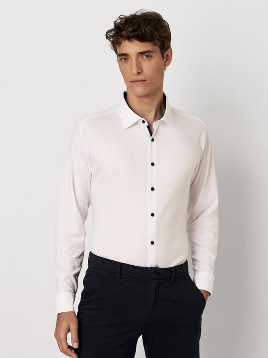 Desoto Chemise Kent avec bordures contrastées | Blanc