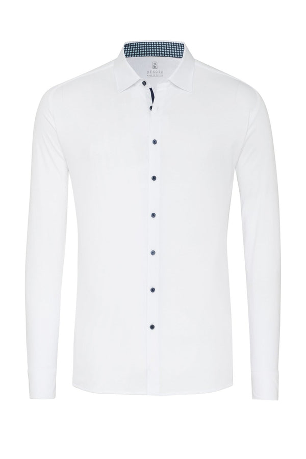 Desoto Chemise Kent avec bordures contrastées | Blanc