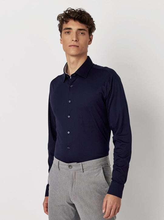 Desosto Shirt Kent with Contrast Trim | Navy