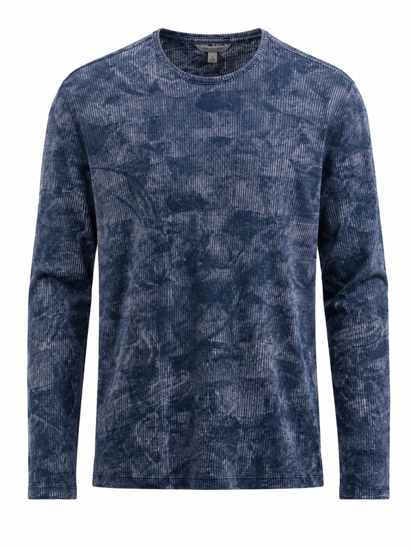 John Varvatos Parson Printed Textured Crew | Navy