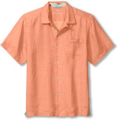 Tommy Bahama Sea Glass Camp Shirt, Bright Peach - Caswell's Fine Menswear