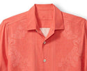 Tommy Bahama Bali Border Silk Camp Shirt, Dubarry Coral - Caswell's Fine Menswear