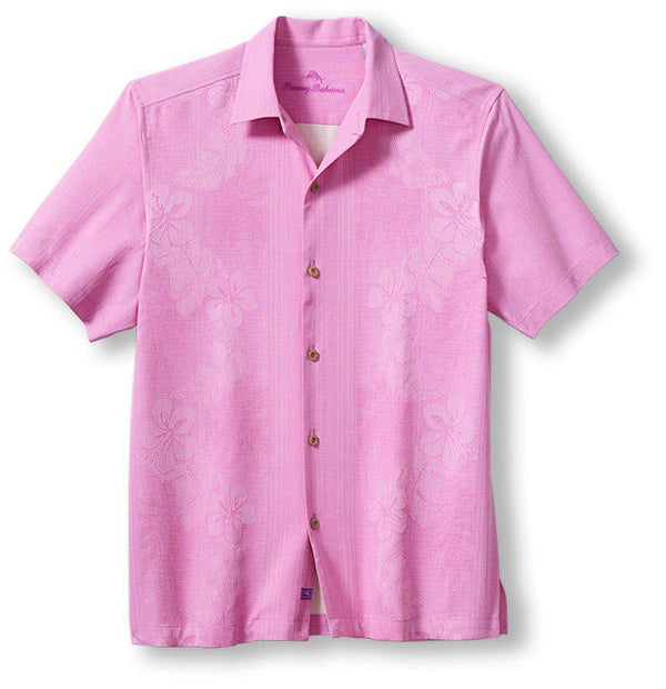 Tommy Bahama Bali Border Silk Camp Shirt | Pink Peony - Caswell's Fine Menswear