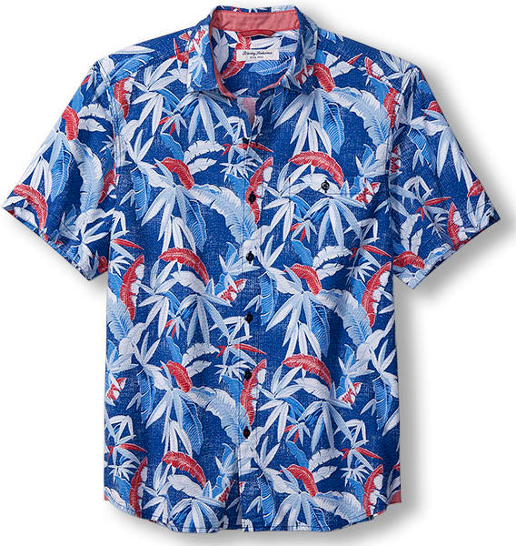 Tommy Bahama Shirt Nova Wave Fiesta Fronds, Classic Blue - Caswell's Fine Menswear