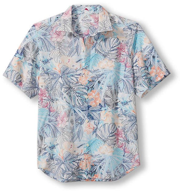 Tommy Bahama Glow Palm Shirt, Lt Sanddollar - Caswell's Fine Menswear