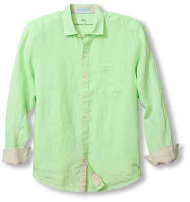 Tommy Bahama Paradise Breezer Linen Long-Sleeve Shirt | Glowing Green